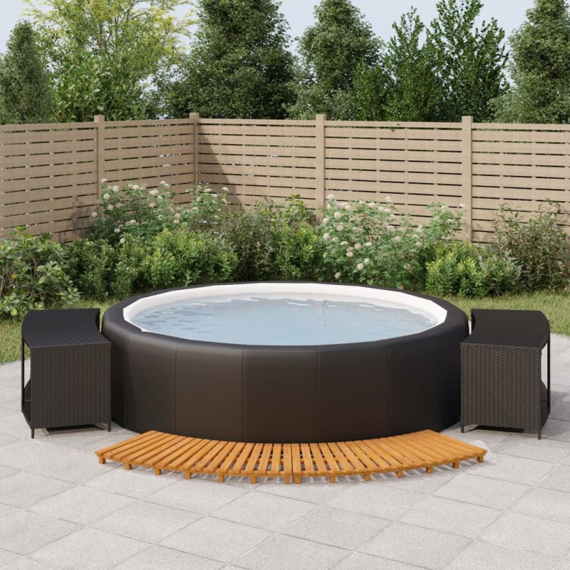 vidaXL Borde bañera hidromasaje madera acacia y ratán sintético negro vidaXL Borde bañera hidromasaje madera acacia y ratán sintético negro