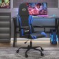 vidaXL Silla gaming cuero sintético negro y azul vidaXL Silla gaming cuero sintético negro y azul