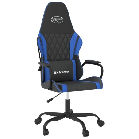 vidaXL Silla gaming cuero sintético negro y azul