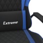 vidaXL Silla gaming cuero sintético negro y azul vidaXL Silla gaming cuero sintético negro y azul