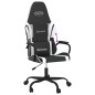 vidaXL Silla gaming cuero sintético negro y blanco vidaXL Silla gaming cuero sintético negro y blanco