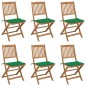 vidaXL Sillas de jardín plegables 6 uds y cojines madera maciza acacia
