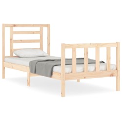 vidaXL Estructura de cama con cabecero madera maciza 100x200 cm
