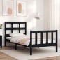 vidaXL Estructura de cama con cabecero madera maciza negro 90x200 cm vidaXL Estructura de cama con cabecero madera maciza negro 90x200 cm