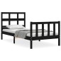 vidaXL Estructura de cama con cabecero madera maciza negro 90x200 cm vidaXL Estructura de cama con cabecero madera maciza negro 90x200 cm