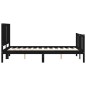 vidaXL Estructura cama de matrimonio con cabecero madera maciza negra vidaXL Estructura cama de matrimonio con cabecero madera maciza negra