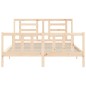 vidaXL Estructura de cama de matrimonio con cabecero madera maciza vidaXL Estructura de cama de matrimonio con cabecero madera maciza