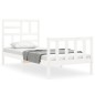 vidaXL Estructura de cama individual con cabecero madera maciza blanco vidaXL Estructura de cama individual con cabecero madera maciza blanco