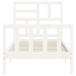 vidaXL Estructura de cama individual con cabecero madera maciza blanco vidaXL Estructura de cama individual con cabecero madera maciza blanco