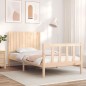 vidaXL Estructura de cama con cabecero madera maciza 100x200 cm vidaXL Estructura de cama con cabecero madera maciza 100x200 cm