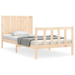 vidaXL Estructura de cama con cabecero madera maciza 100x200 cm