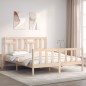 vidaXL Estructura de cama con cabecero madera maciza 160x200 cm