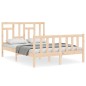 vidaXL Estructura de cama de matrimonio con cabecero madera maciza vidaXL Estructura de cama de matrimonio con cabecero madera maciza