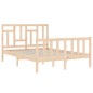 vidaXL Estructura de cama de matrimonio con cabecero madera maciza vidaXL Estructura de cama de matrimonio con cabecero madera maciza