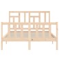 vidaXL Estructura de cama de matrimonio con cabecero madera maciza vidaXL Estructura de cama de matrimonio con cabecero madera maciza