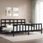 vidaXL Estructura de cama con cabecero madera maciza negro 200x200 cm vidaXL Estructura de cama con cabecero madera maciza negro 200x200 cm