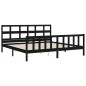 vidaXL Estructura de cama con cabecero madera maciza negro 200x200 cm vidaXL Estructura de cama con cabecero madera maciza negro 200x200 cm