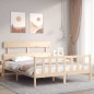 vidaXL Estructura de cama con cabecero madera maciza 160x200 cm vidaXL Estructura de cama con cabecero madera maciza 160x200 cm