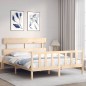 vidaXL Estructura de cama con cabecero madera maciza 160x200 cm vidaXL Estructura de cama con cabecero madera maciza 160x200 cm