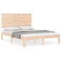 vidaXL Estructura de cama de matrimonio con cabecero madera maciza vidaXL Estructura de cama de matrimonio con cabecero madera maciza