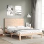 vidaXL Estructura de cama de matrimonio con cabecero madera maciza vidaXL Estructura de cama de matrimonio con cabecero madera maciza