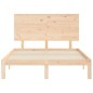 vidaXL Estructura de cama de matrimonio con cabecero madera maciza vidaXL Estructura de cama de matrimonio con cabecero madera maciza