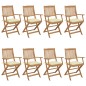 vidaXL Sillas de jardín plegables 8 uds y cojines madera maciza acacia vidaXL Sillas de jardín plegables 8 uds y cojines madera maciza acacia