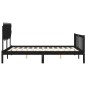vidaXL Estructura de cama con cabecero madera maciza negro 160x200 cm