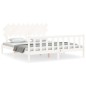 vidaXL Estructura cama de matrimonio con cabecero madera maciza blanco vidaXL Estructura cama de matrimonio con cabecero madera maciza blanco