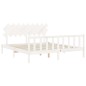 vidaXL Estructura cama de matrimonio con cabecero madera maciza blanco vidaXL Estructura cama de matrimonio con cabecero madera maciza blanco