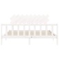 vidaXL Estructura cama de matrimonio con cabecero madera maciza blanco vidaXL Estructura cama de matrimonio con cabecero madera maciza blanco