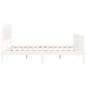 vidaXL Estructura cama de matrimonio con cabecero madera maciza blanco vidaXL Estructura cama de matrimonio con cabecero madera maciza blanco