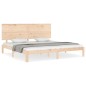 vidaXL Estructura de cama de matrimonio con cabecero madera maciza