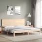 vidaXL Estructura de cama de matrimonio con cabecero madera maciza