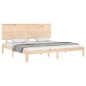 vidaXL Estructura de cama de matrimonio con cabecero madera maciza