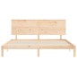 vidaXL Estructura de cama de matrimonio con cabecero madera maciza