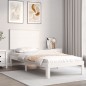 vidaXL Estructura de cama individual con cabecero madera maciza blanco vidaXL Estructura de cama individual con cabecero madera maciza blanco