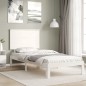 vidaXL Estructura de cama individual con cabecero madera maciza blanco vidaXL Estructura de cama individual con cabecero madera maciza blanco