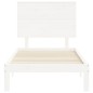 vidaXL Estructura de cama individual con cabecero madera maciza blanco vidaXL Estructura de cama individual con cabecero madera maciza blanco