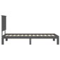 vidaXL Estructura de cama con cabecero madera maciza gris 90x200 cm