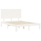 vidaXL Estructura de cama con cabecero madera maciza blanco 120x200 cm
