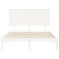 vidaXL Estructura de cama con cabecero madera maciza blanco 120x200 cm