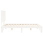 vidaXL Estructura de cama con cabecero madera maciza blanco 120x200 cm
