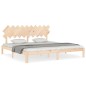 vidaXL Estructura de cama con cabecero madera maciza 200x200 cm