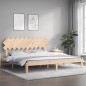 vidaXL Estructura de cama con cabecero madera maciza 200x200 cm