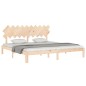 vidaXL Estructura de cama con cabecero madera maciza 200x200 cm