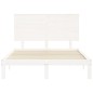 vidaXL Estructura de cama con cabecero madera maciza blanco 140x200 cm vidaXL Estructura de cama con cabecero madera maciza blanco 140x200 cm