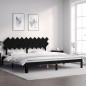 vidaXL Estructura de cama con cabecero madera maciza negro 200x200 cm vidaXL Estructura de cama con cabecero madera maciza negro 200x200 cm