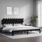 vidaXL Estructura de cama con cabecero madera maciza negro 200x200 cm vidaXL Estructura de cama con cabecero madera maciza negro 200x200 cm