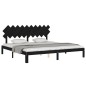 vidaXL Estructura de cama con cabecero madera maciza negro 200x200 cm vidaXL Estructura de cama con cabecero madera maciza negro 200x200 cm
